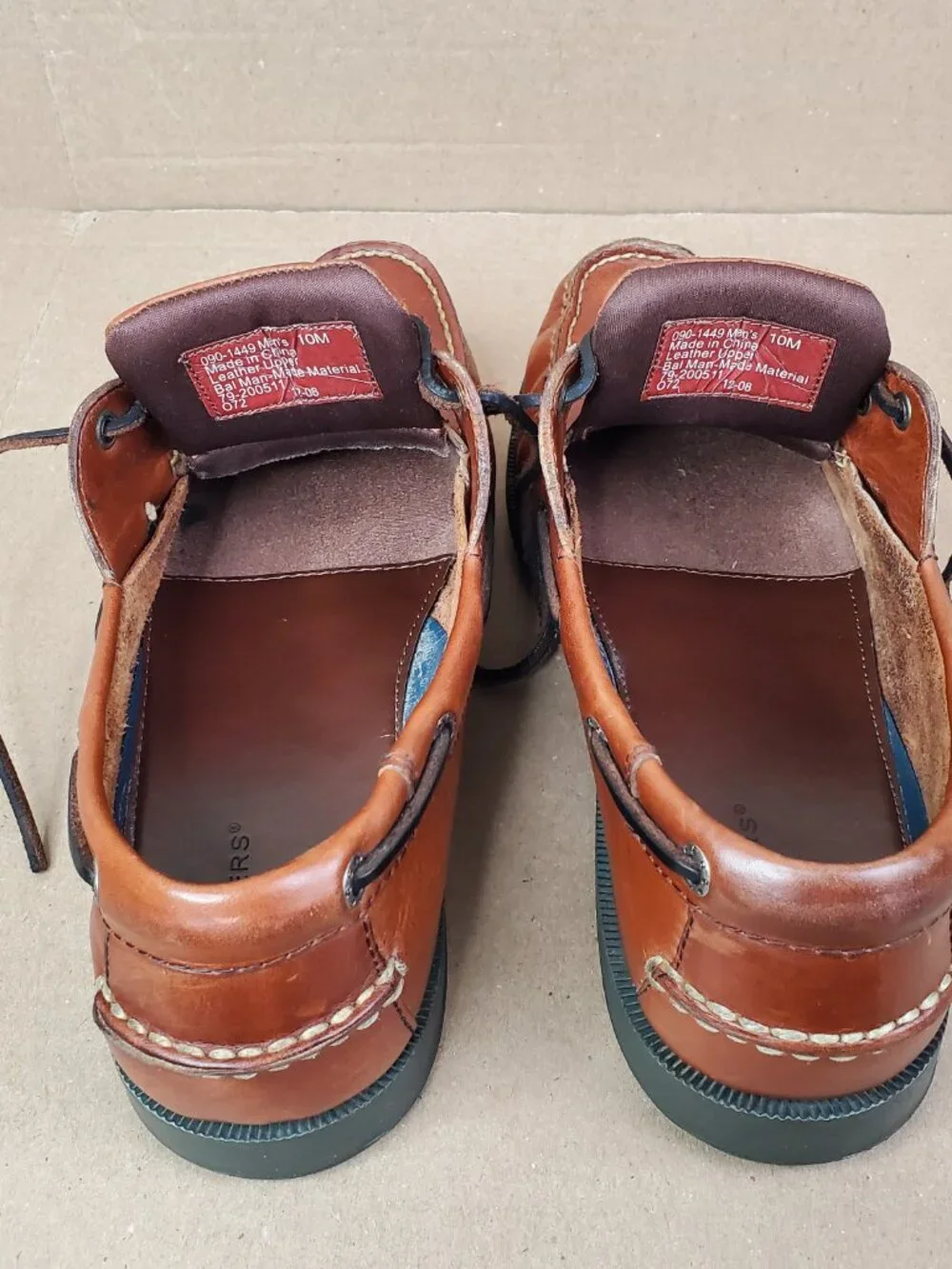 Dockers Castaway Men's Brown Leather Lace-Up Boat Shoes Comfort Casual Size 10M